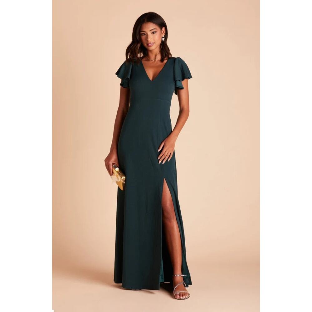 1488 NWT Birdy Grey Hannah Crepe Bridesmaid Dress Emerald Size Medium
